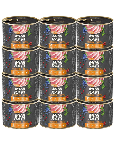RAFI Mini z kaczką 12 x 185g dla psów małych ras