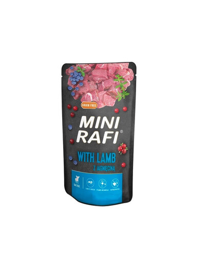 RAFI Mini Mix skonių su jautiena ir ėriena, 10 x 150 g drėgnas maistas mažų veislių šunims