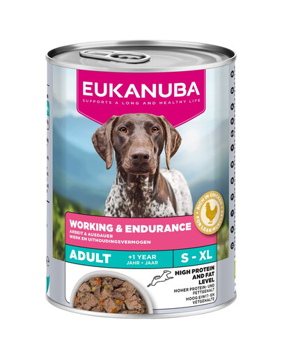 EUKANUBA Special Care Adult Working and Endurance 400 g kurczak z łososiem, bezzbożowa mokra karma dla psów
