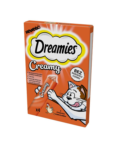 DREAMIES Creamy kreminiai skanėstai katėms su vištiena, 44 x 10 g