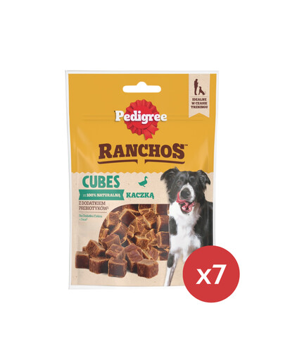PEDIGREE Ranchos Cubes 7 x 70 g karma uzupełniająca dla dorosłych psów z kaczką