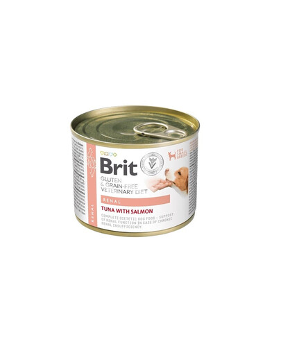 BRIT Veterinary Diet Grain Free Renal 12x200 g tunas ir lašiša šunims, sergantiems inkstų nepakankamumu