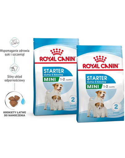ROYAL CANIN Mini Starter Mother & Babydog 2x8 kg karma sucha dla suk w ciąży i okresie laktacji oraz szczeniąt, od 4 do 8 tygodnia, ras małych