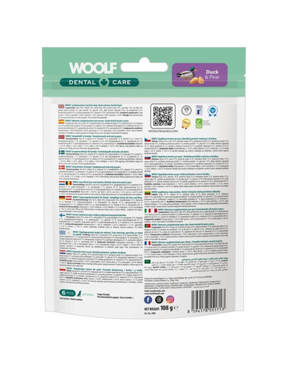 Woolf Dental Bars Lamb Pumpkin 108g Avienos ir moliūgo skanėstas šunims – sausas dantų priežiūros skanėstas
