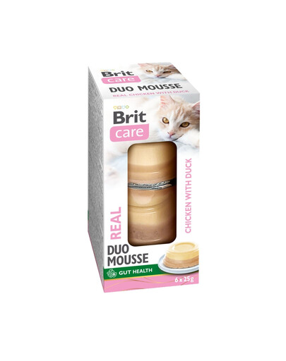 BRIT Care Cat Double Layer Mousse Real Chicken with Duck 6x25 g kačių maistas su vištiena ir antimi