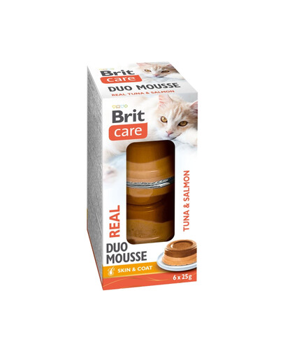 BRIT Care Cat Double Layer Mousse Real Tuna with Salmon 6x25 g katėms skirtas tunikų ir lašišų musas