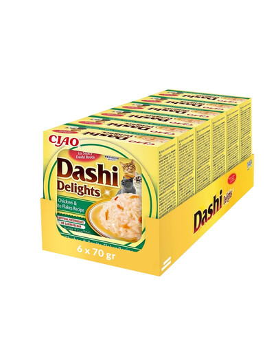 INABA Cat Dashi Delights Kurczak i tuńczyk bonito 6x70 g