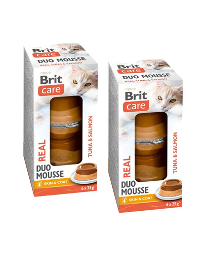 BRIT Care Cat Double Layer Mousse Real Tuna with Salmon 12x25 g mus z tuńczykiem i łososiem dla kotów