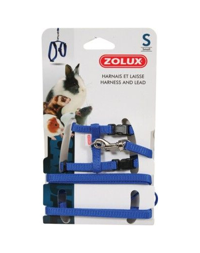 Zolux petnešos su pavadėliu smulkiems graužikams S 1,2 m mėlynos