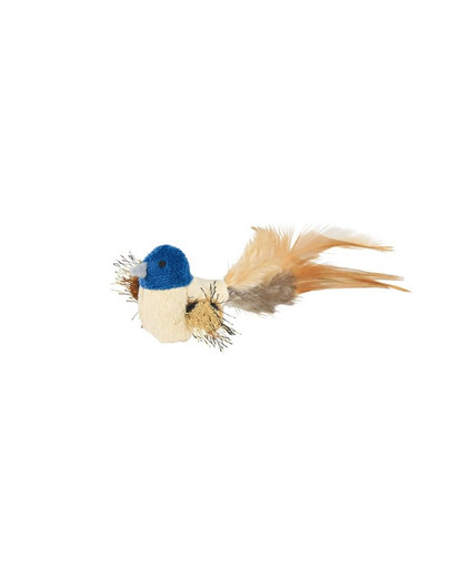 Trixie žaislas paukštis su plunksnomis ir katžole 8 cm