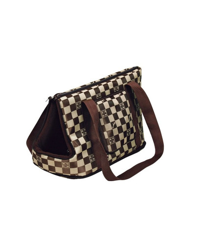 Trixie nailoninis krepšys su šachmatų raštu smėlinis-rudas 21X25X45 cm
