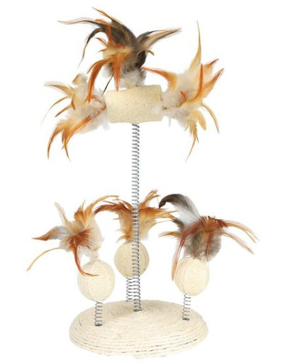 Trixie žaislas su plunksnomis ant spirkuoklių 15 X 30 cm