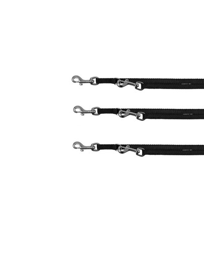Trixie Premium dvigubas pavadėlis Splot xs- S  2 m/15 mm juodas