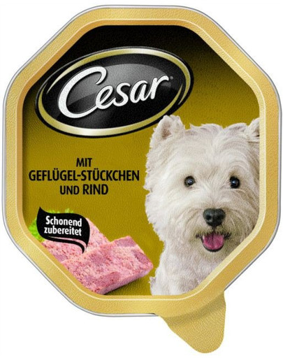 CESAR šťavnaté hovězí maso a drůbeží 0.15 kg
