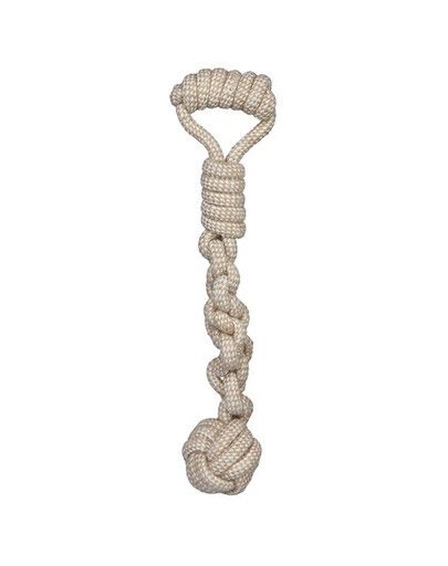 Trixie virvė su pintu kamuoliuku Denta Fun 8 cm / 38 cm