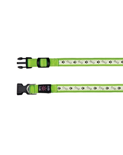 Trixie antkaklis su šviesa ir USB M–L 40–50 cm / 25 mm žalias
