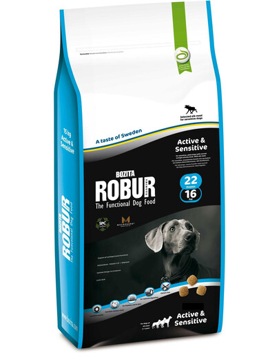 BOZITA Robur active & sensitive 22/16 15 kg