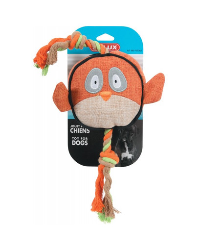 Zolux žaisliukas šunims paukštis su virvėmis ir garsu oranžinis