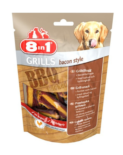 8IN1 skanėstai Grills Bacon Style 80 g