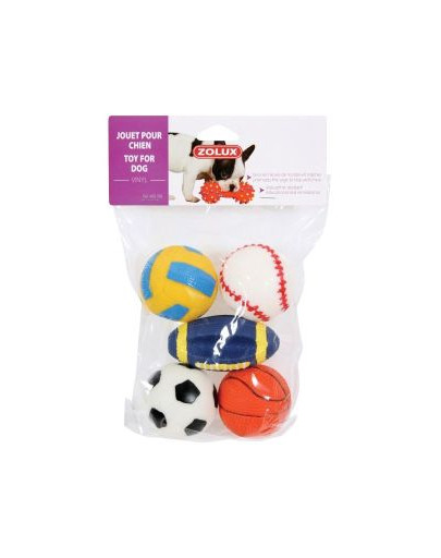 Zolux žaisliukas viniliniai kamuoliukai 6 cm 5 vnt.