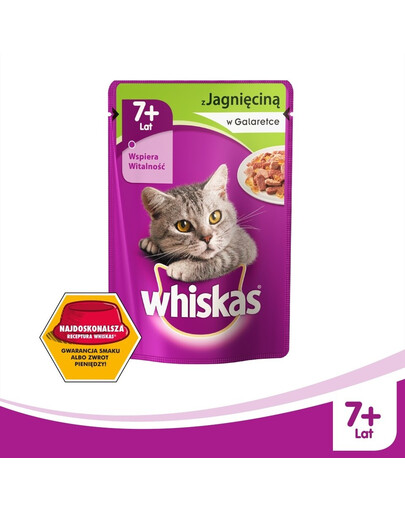 Whiskas Senior konservai katėms su ėriena drebučiuose 100 g x24