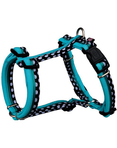 TRIXIE Postroj pro psy  Freshline Spot, S: 30–40 cm/15 mm, Zelený / tyrkysový / černý