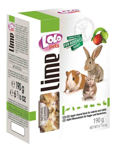 Lolo Pets mineralas su obuoliais graužikams XL 190 g