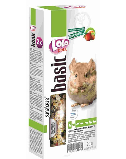 Lolo Pets Smakers su džiovintais vaisiais šinšiloms 90 g