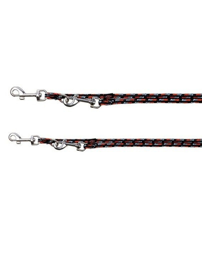 Trixie reguliuojamas pavadėlis mountain Rope, L–XL 2 m / 13 mm, juodas-oranžinis