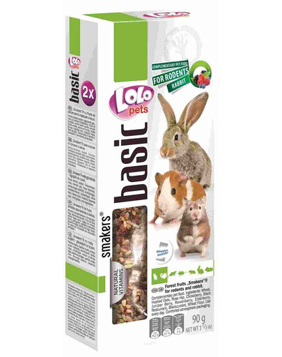 Lolo Pets Smakers su miško vaisiais graužikams ir triušiams 90 g