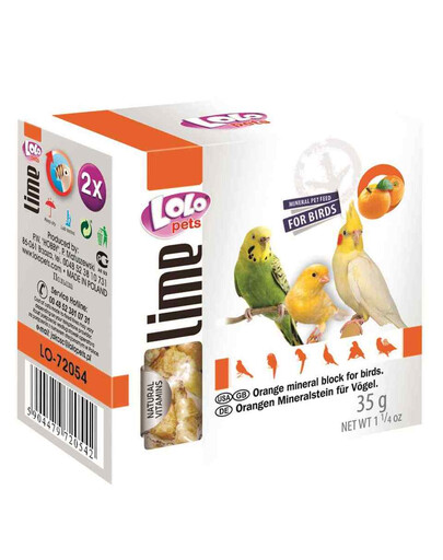 Lolo Pets mineralai su apelsinais paukščiams 35 g