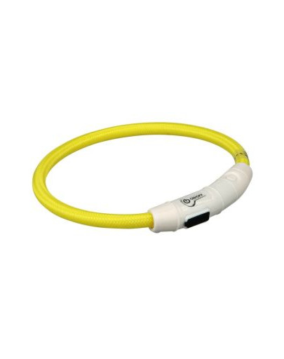 Trixie šviečiantis antkaklis su USB, M–L 45 cm / 7 mm, geltonas