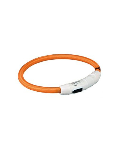 Trixie šviečiantis antkaklis su USB, L–XL 65 cm / 7 mm,oranžinis