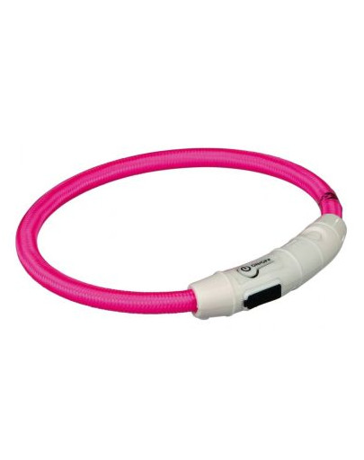 Trixie šviečiantis antkaklis su USB, M–L 45 cm / 7 mm, rožinis