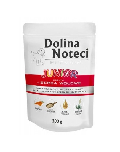 Dolina Noteci Premium Junior su jaučių širdimis 300 g