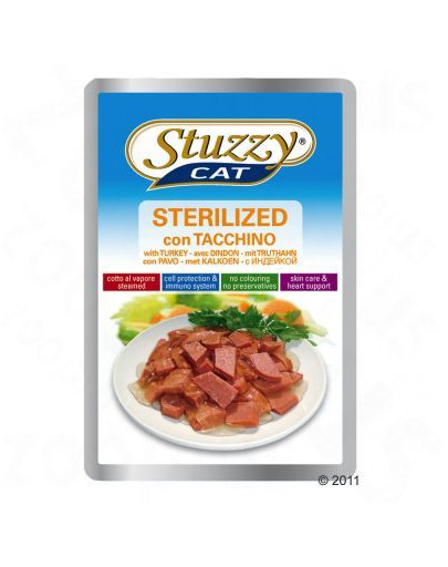 Stuzzy Sterilized - su kalakutiena sterilizuotoms katėms 100 g