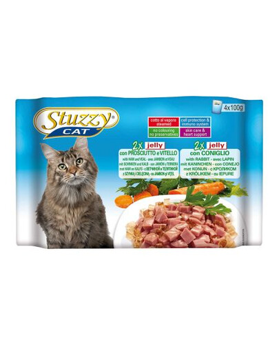 Stuzzy Multipack 2 X su kumpiu, veršiena ir 2 X su triušiena ( drebučiuose ) (100 g X4)