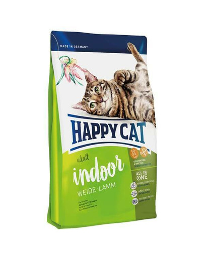 Happy Cat Fit & Well Indoor Adult su ėriena 300 g