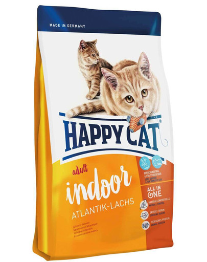 Happy Cat Fit & Well Indoor Adult su lašiša 300 g