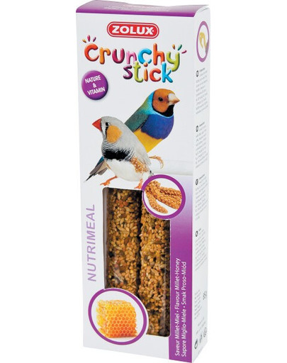 Zolux Crunchy Stick burbuolės egzotiniams paukščiams su soromis ir medumi 85 g