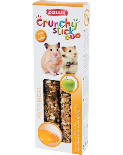 Zolux Crunchy Stick burbuolės žiurkėnams su obuoliais ir kiaušiniais 115 g