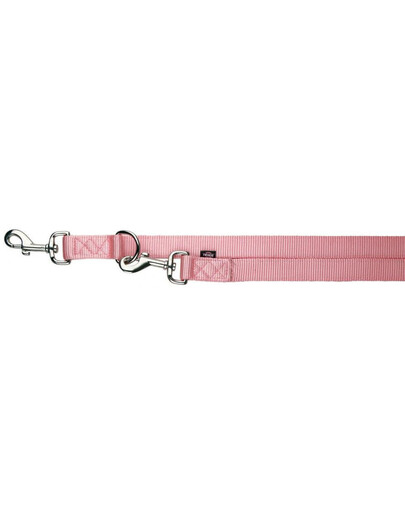 Trixie reguliuojamas dvigubas pavadėlis Premium, XS 2 m / 10 mm, rožinis
