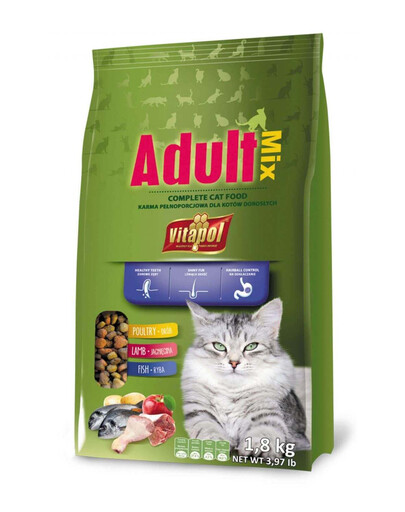 Vitapol Adult sausas maistas suaugusioms katėms 1,8 kg