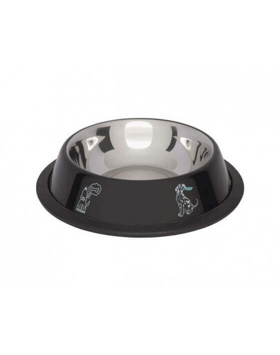 Lolo Pets dubenėlis su guma juodas 0,7 l