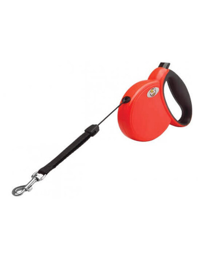 Lolo Pets automatinis virvelinis pavadėlis S 4 m, iki 15 kg, raudonas/juodas