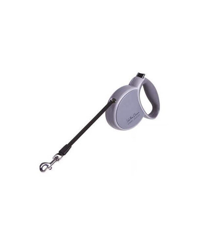 Lolo Pets automatinis juostinis pavadėlis M 4 m, iki 30 kg, pilkas