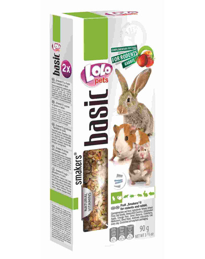 Lolo Pets Smakers su vaisiais graužikams ir triušiams 90 g