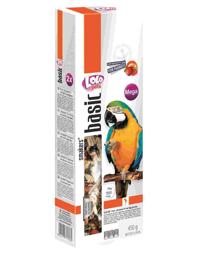 Lolo Pets Smakers Mega su vaisiais didžiosioms papūgoms 450 g