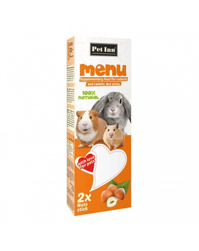 Pet Inn Menu maistas graužikams ir triušiams - riešutų lazdelės 100 g