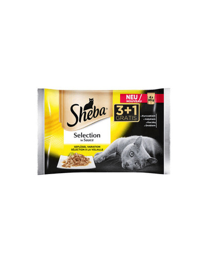SHEBA Selection in Sauce Smaki Drobiowe sos 4 x 85g